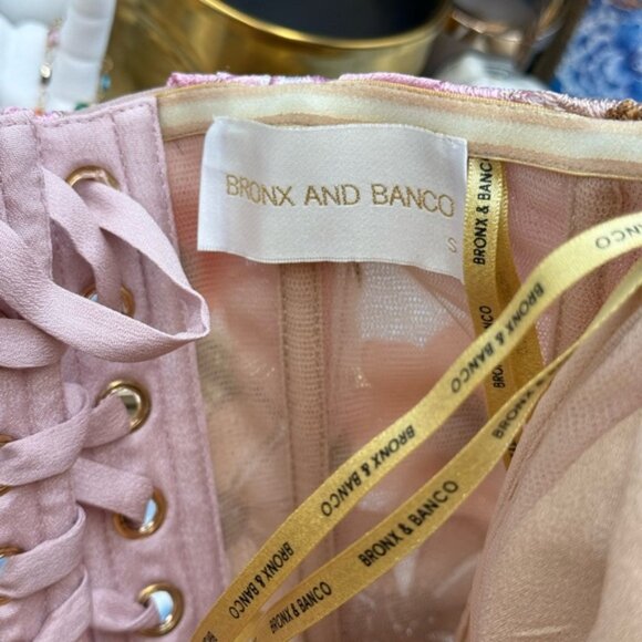 🆕 BRONX & BANCO 🧿 NWOT Jasmine Floral-Appliqued Gown, Pastel Pink Sz S US 4 - Picture 14 of 15